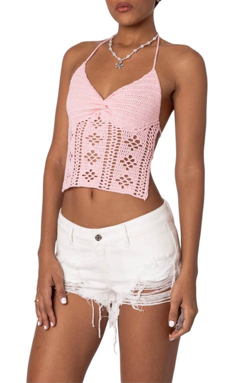 EDIKTED EDIKTED JADA OPEN BACK CROCHET CROP TOP 