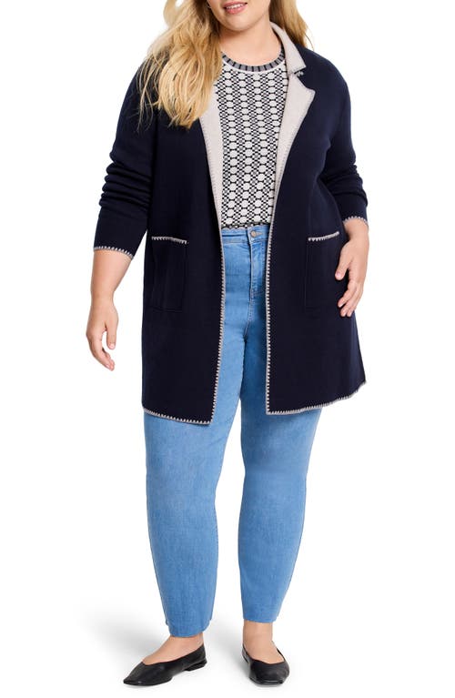 Shop Nic + Zoe Nic+zoe Cool Night Reversible Knit Blazer In Dark Indigo