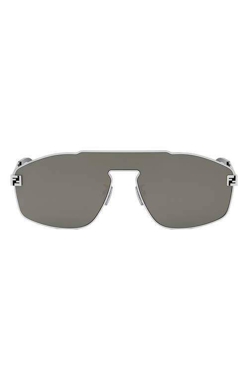 The Fendi Sky Mask Sunglasses in Shiny Palladium /Smoke Mirror 