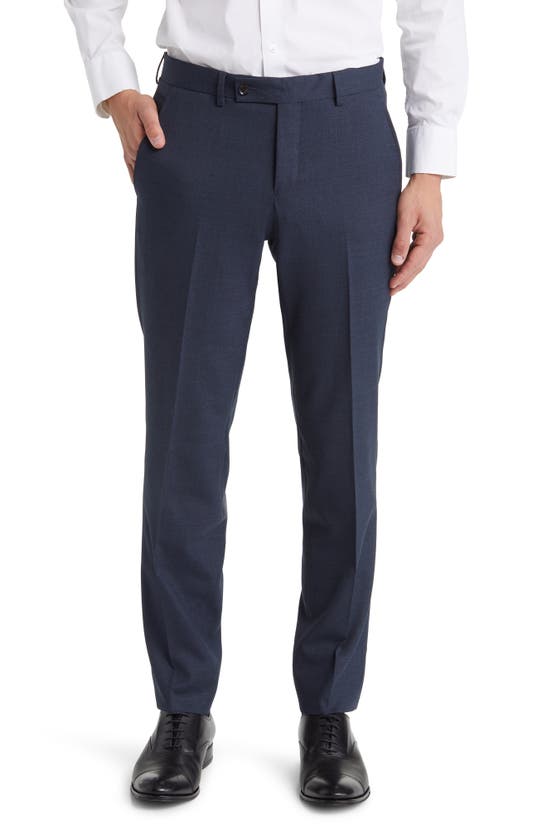 Ted Baker Jerome Soft Constructed Wool Tapered Dress Pants In Blue
