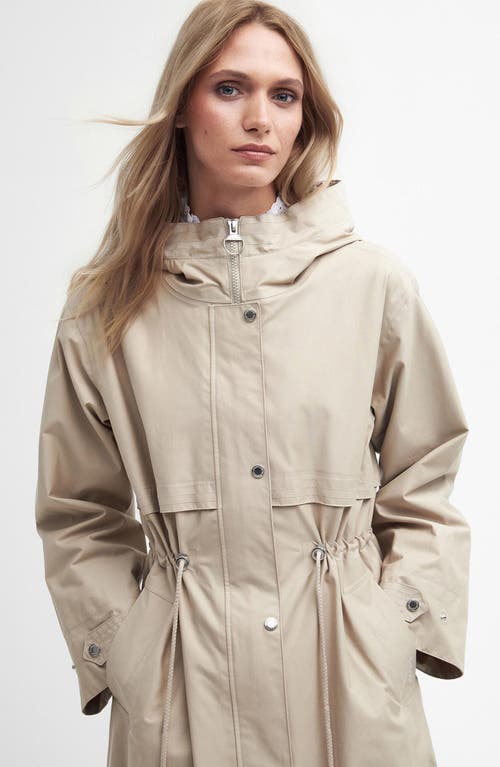 Barbour Lavender Waterproof Hooded Coat In Light Sand