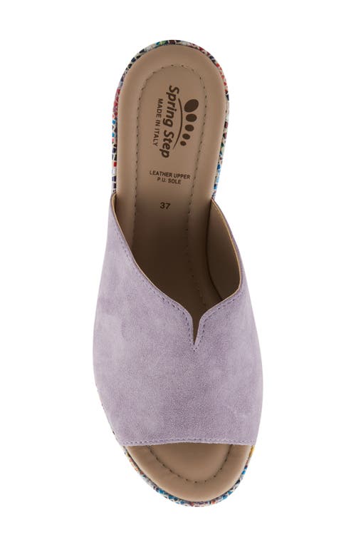 Spring Step Laylani Wedge Slide Sandal In Lavender Suede