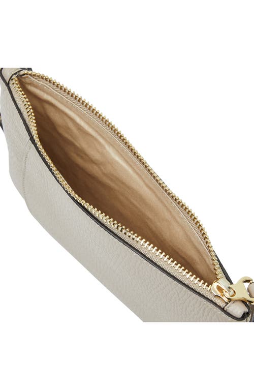 Bruno Magli Serena Leather Zip Pouch Lanyard In Neutral