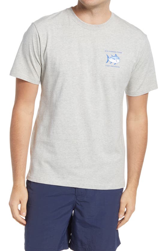 Southern Tide Original Graphic T-shirt In Heather Light Grey