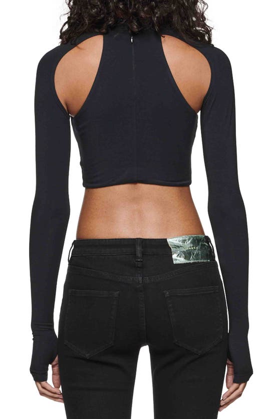 Shop Purple Brand Cutout Jersey Crop Top In Black