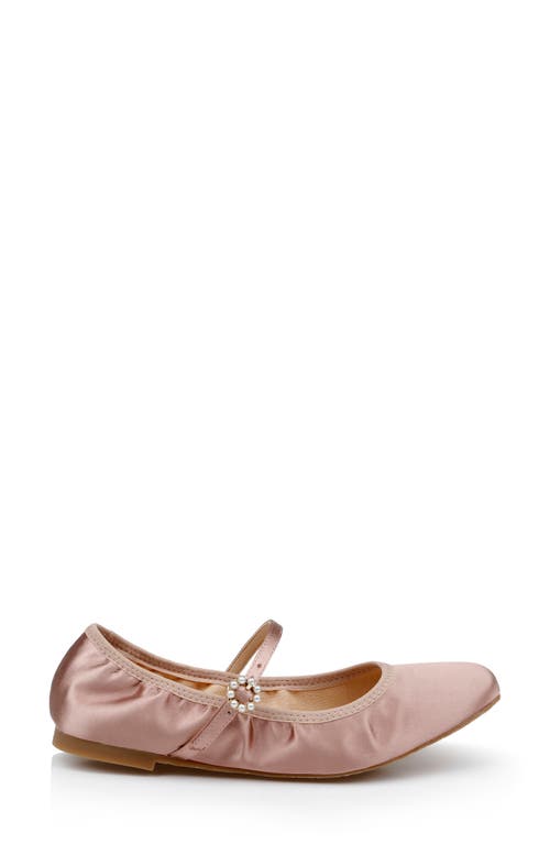 Shop Jewel Badgley Mischka Kaya Mary Jane Flat In Blush Satin