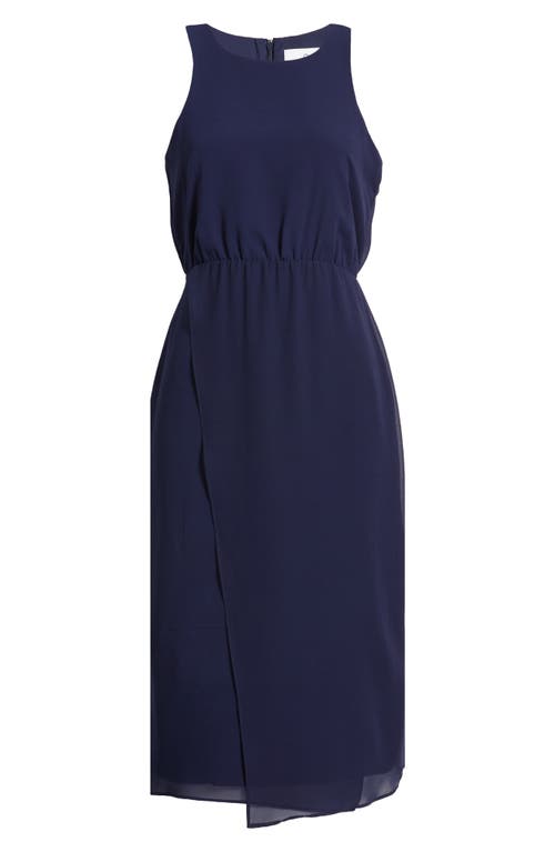 Sam Edelman Blouson Bodice Midi Dress In Navy