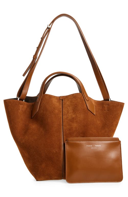Proenza Schouler Large Chelsea Suede Tote In Saddle