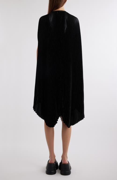 Shop Givenchy Pleated Silk Blend Twill Cape Dress In Black