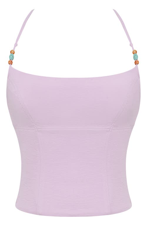 Shop Mistress Rocks Beaded Crop Camisole In Orchid