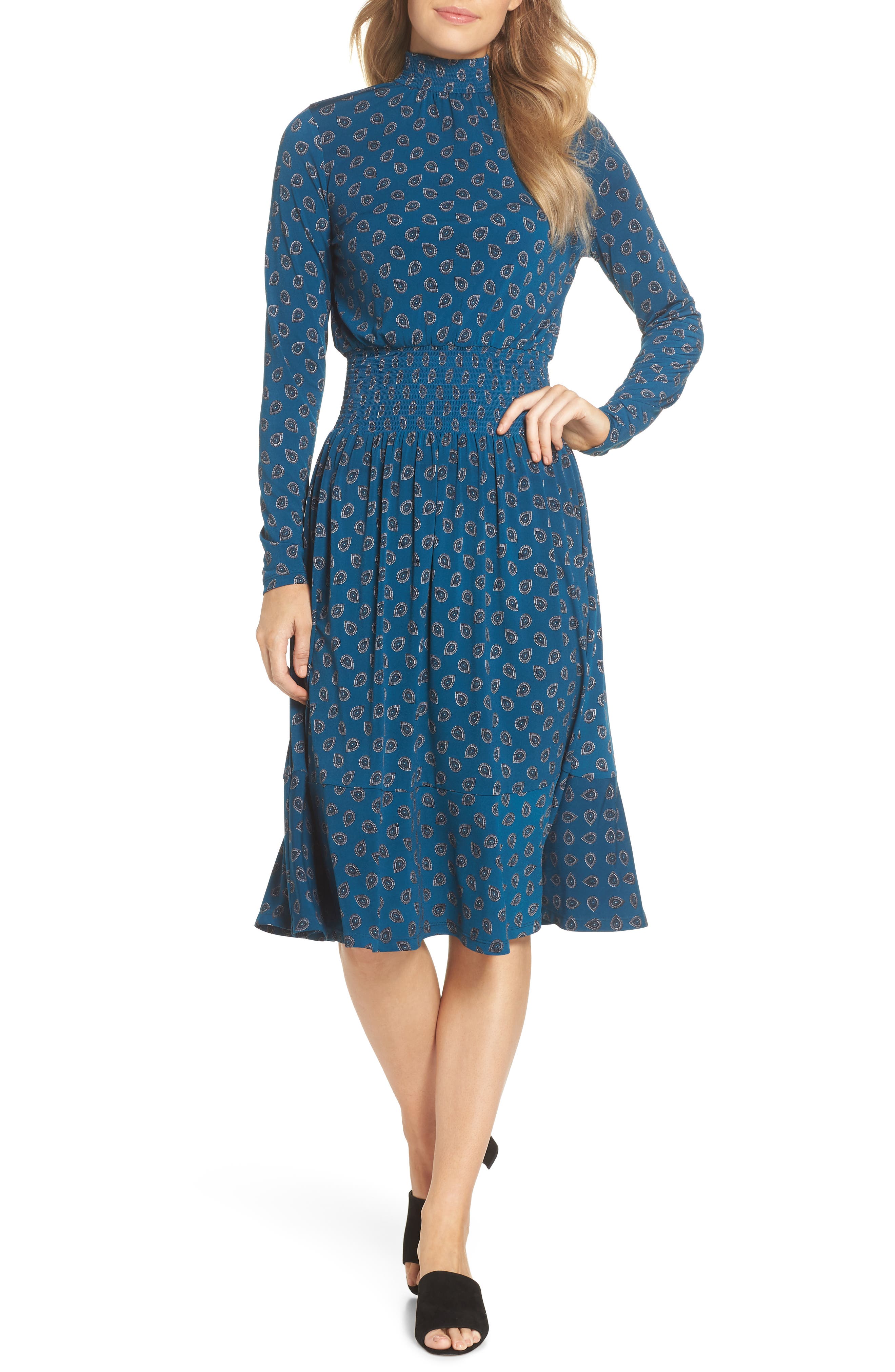 michael kors smocked midi dress