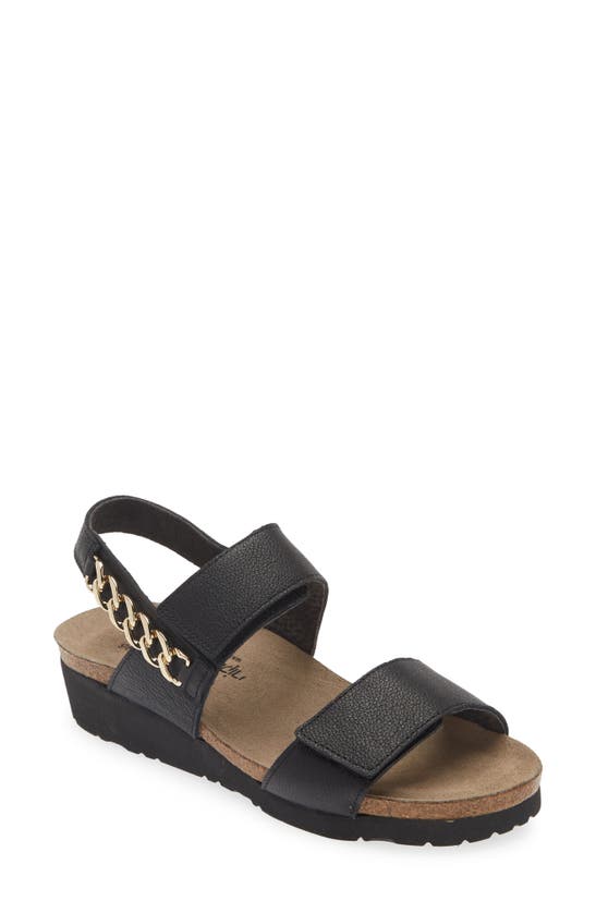 Shop Naot Eliana Slingback Sandal In Soft Black Leather