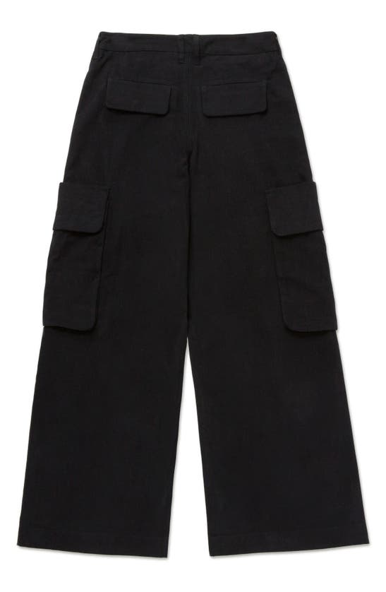 Shop Honor The Gift Wide Leg Cargo Pants In Black