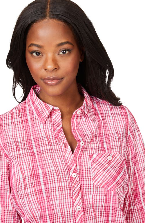 Foxcroft Hampton Plaid Non-iron Button-up Shirt In Rose Red