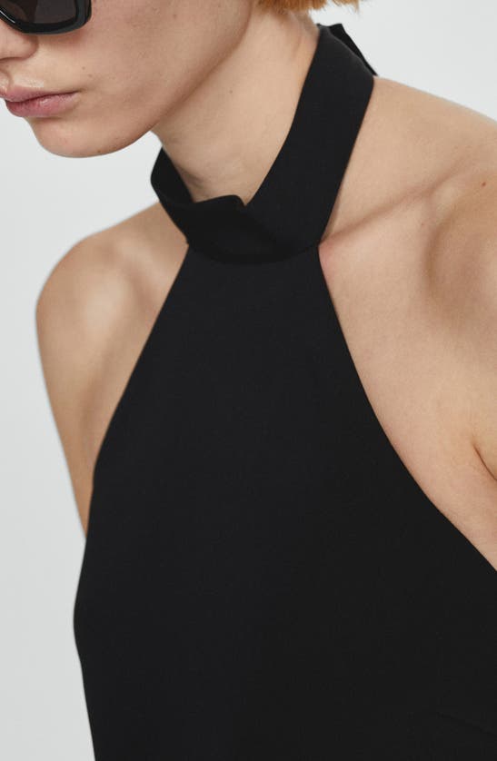 Shop Mango Bobiet Halter Minidress In Black