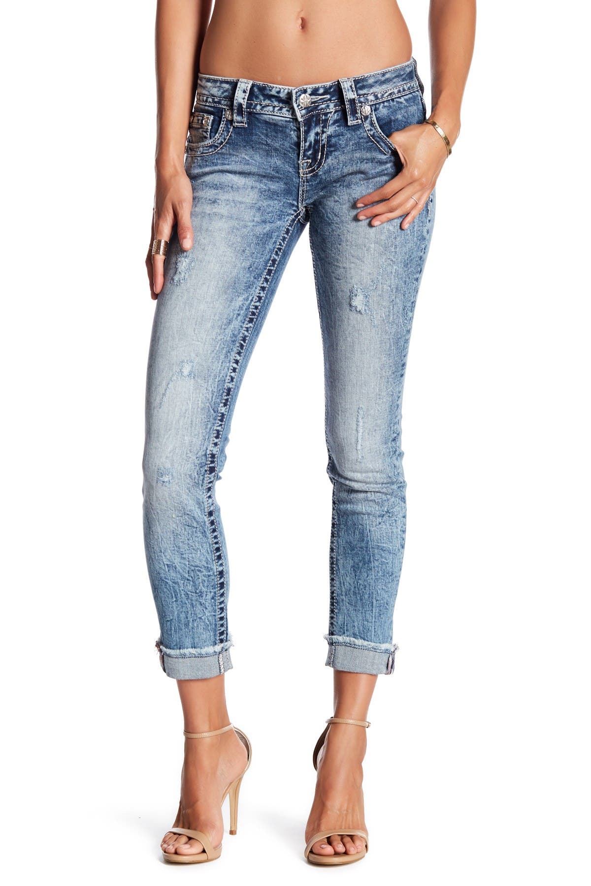 miss me cuffed skinny jeans