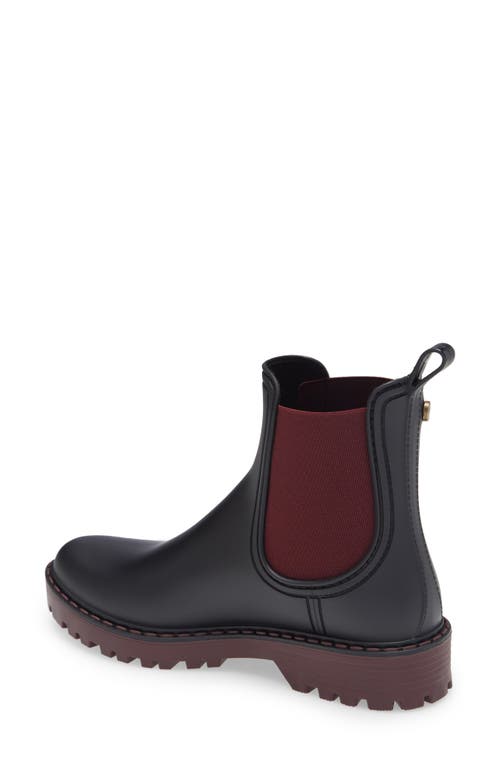 Toni Pons Cavour Chelsea Boot In Black/burgundy Rubber