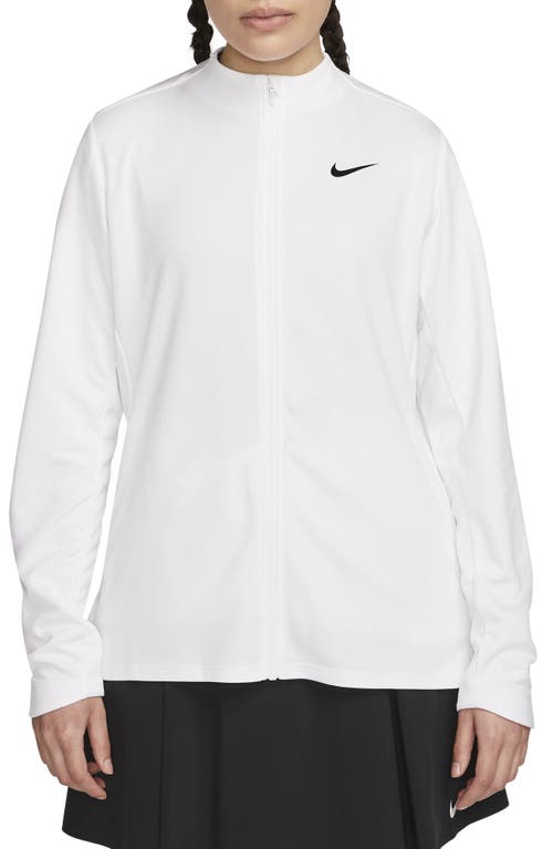 Nike Dri-fit Uv Advantage Zip-up Top In White