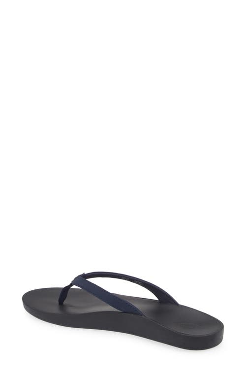 Olukai Puawe Flip Flop In Deepest Depths/black