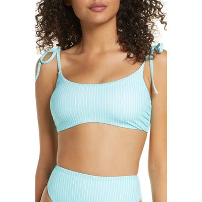 Chelsea28 Easy Retro Tie Strap Bikini Top, Blue/green