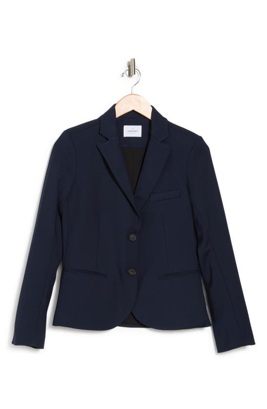 Argent Crop Notch Collar Blazer In Navy | ModeSens