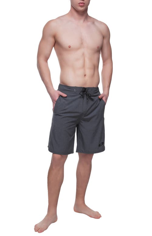 Shop Rokka&rolla Quick-dry Stretch Swim Trunks With Adjustable Waistband In Grey