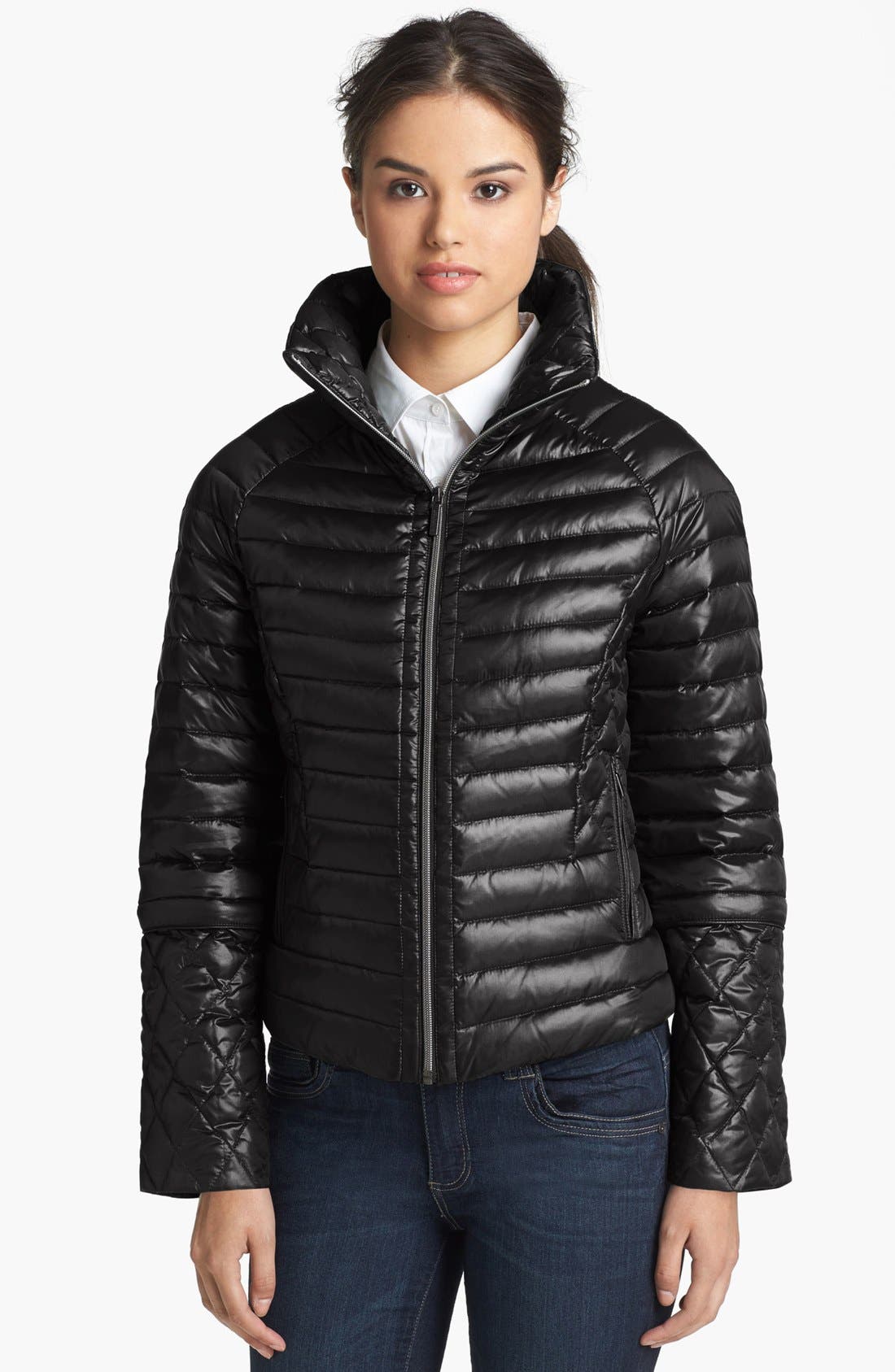 RAINFOREST Zip Off Sleeve Down Jacket Nordstrom