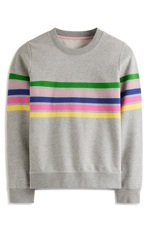 Shop Boden Hannah Stripe Cotton Sweatshirt In Grey Multi Stripe