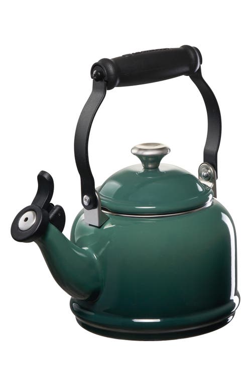 Le Creuset 1.25 Quart Enamel On Steel Demi Tea Kettle In Artichaut/silver