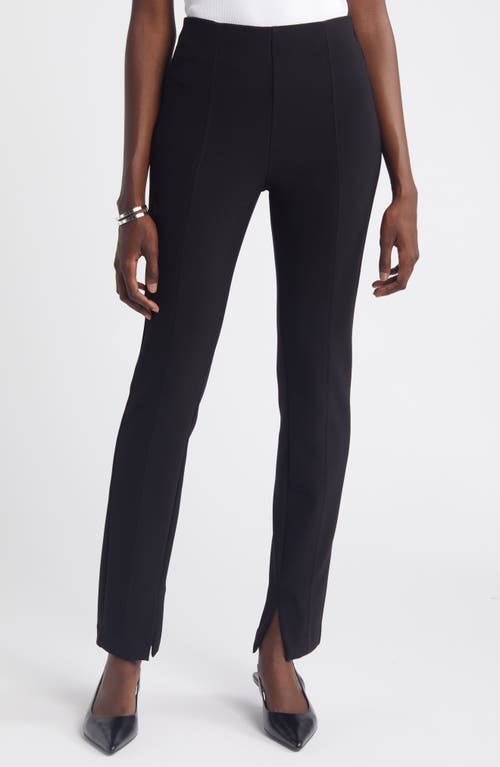 Shop Nordstrom Bonded Crepe Pull-on Pants In Black