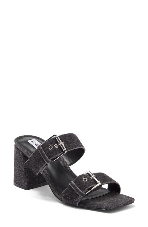 Menna Buckle Denim Sandal (Women)