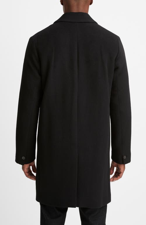 Shop Vince Classic Wool Blend Coat In Black