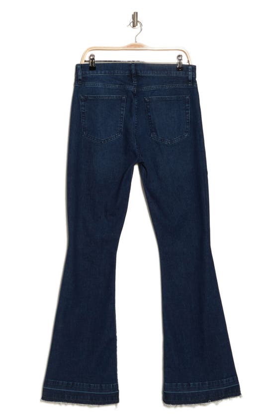Shop Frame Le High Waist Flare Jeans In Stormy Indigo