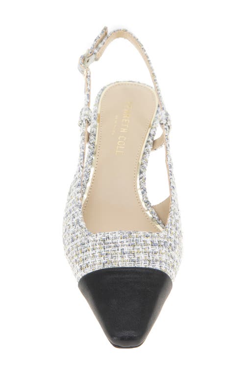 Kenneth Cole Martha Slingback Cap Toe Kitten Heel Pump In Grey Fabric
