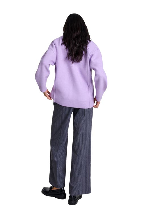 Shop Maje Longline Cardigan In Parma Violet