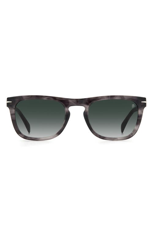 David Beckham Eyewear 53mm Square Sunglasses in Grey Horn /Green Shaded