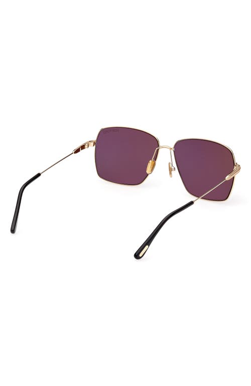 Shop Tom Ford 58mm Square Sunglasses In Shiny Deep Gold/smoke