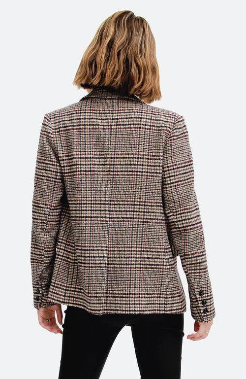Belle & Bloom Piccadilly Wool Blend Plaid Blazer In Oat