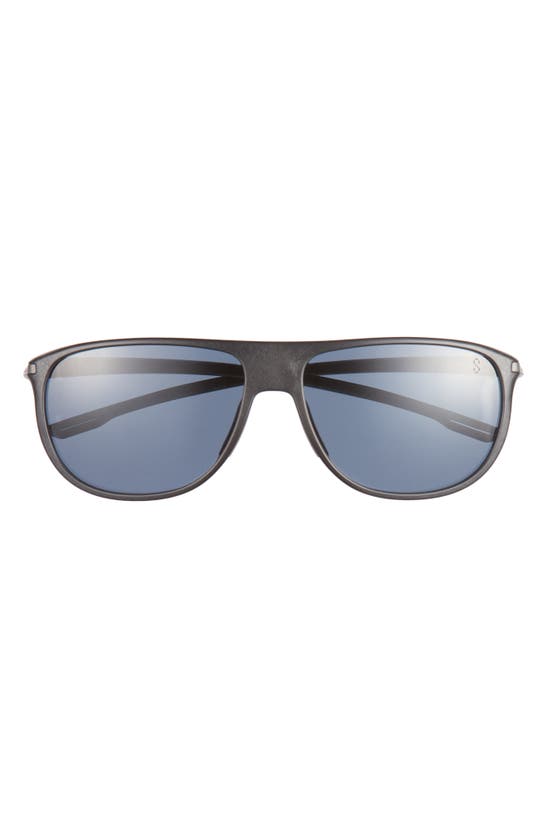 Shop Tag Heuer Vingt Sept 60mm Rectangular Sport Sunglasses In Black/ Other / Blue