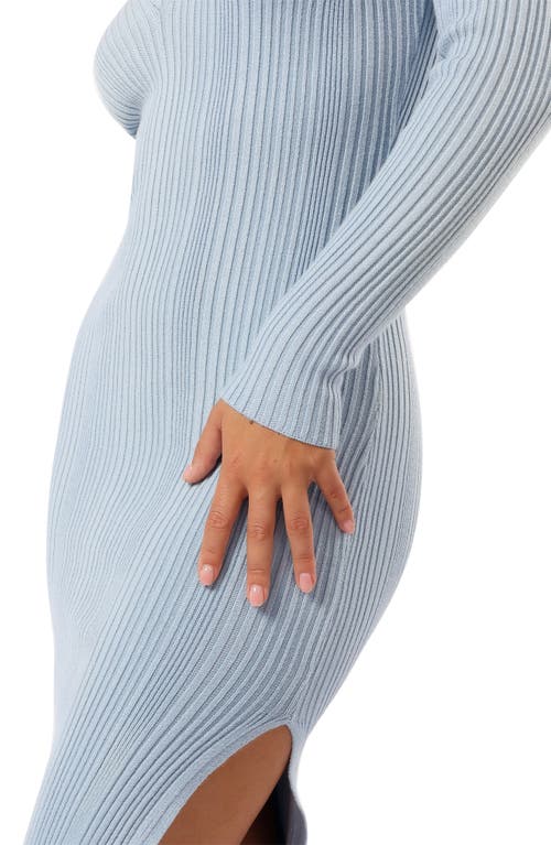 Petal And Pup Petal & Pup Mattie Long Sleeve Rib Maxi Dress In Blue