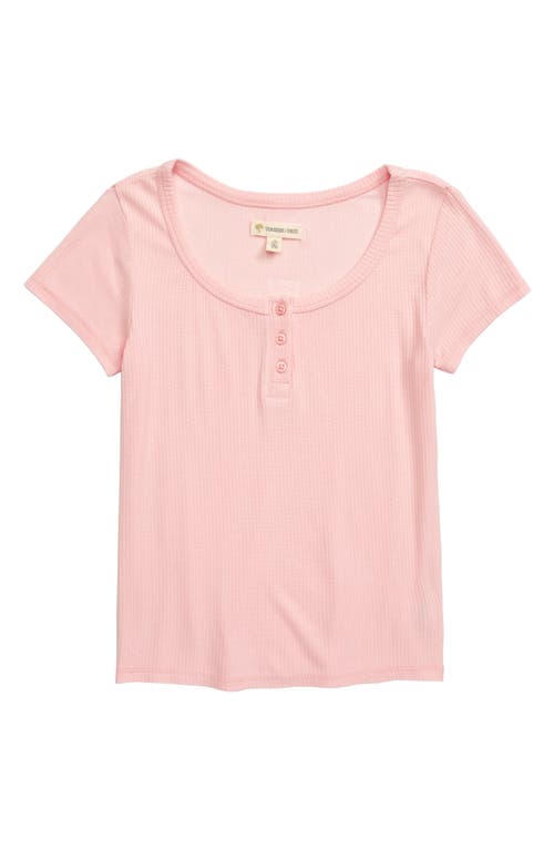 Tucker + Tate Hug Me Floral Ribbed Henley in Pink English