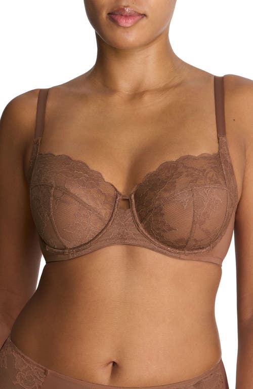 Natori Statement Lace Side Support Bra In Nutmeg