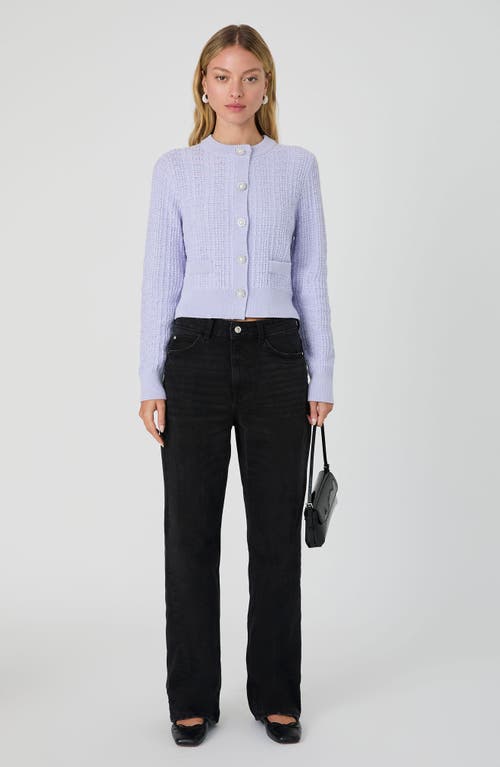 French Connection Lurex Tweed Cardigan In Lavendar