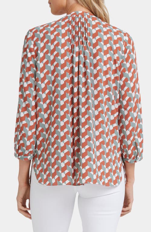 Shop Nydj Pintuck Blouse In Liliana Geo