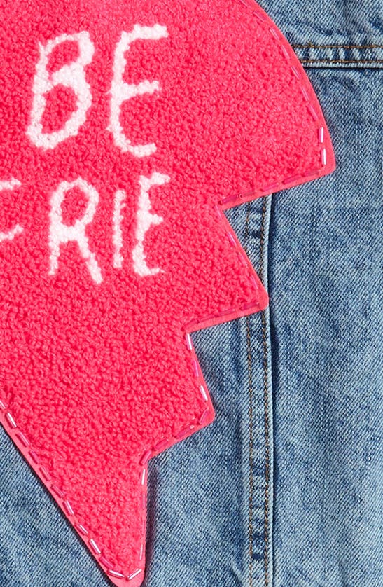 Shop Lola & The Boys Lola + The Boys Kids' Best Friends Forever Denim Jacket In Indigo