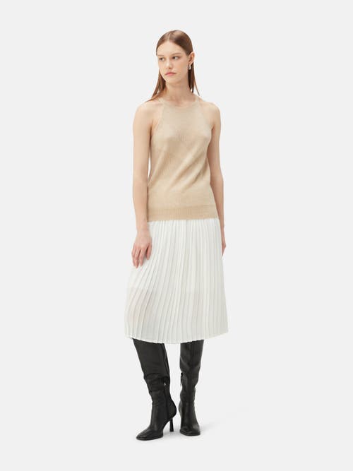 Gobi Mongolian Cashmere Organic Color Cashmere Top In Beige