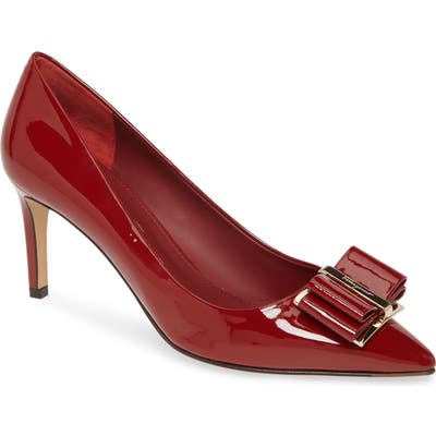 Salvatore Ferragamo Zeri Bow Pointed Toe Pump, Red