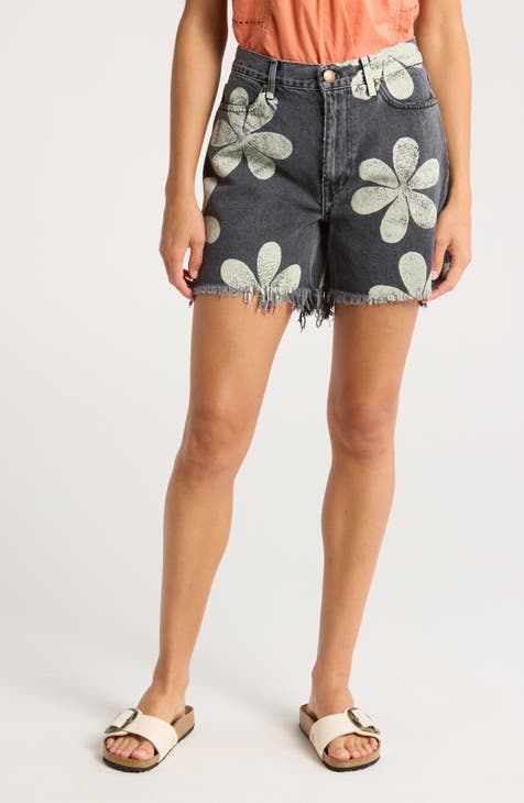 The Easy Floral Cutoff Denim Shorts