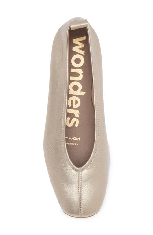 Wonders Ballet Flat In Soft Gold Metallic