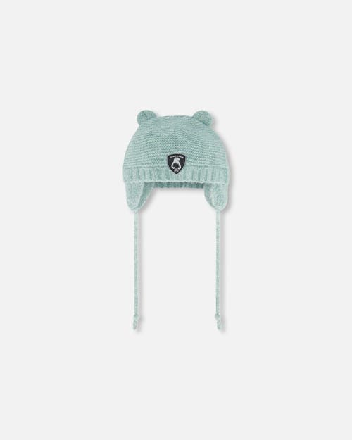 Deux Par Deux Baby Unisex Knit Hat With Ears Green In Iceberd Green